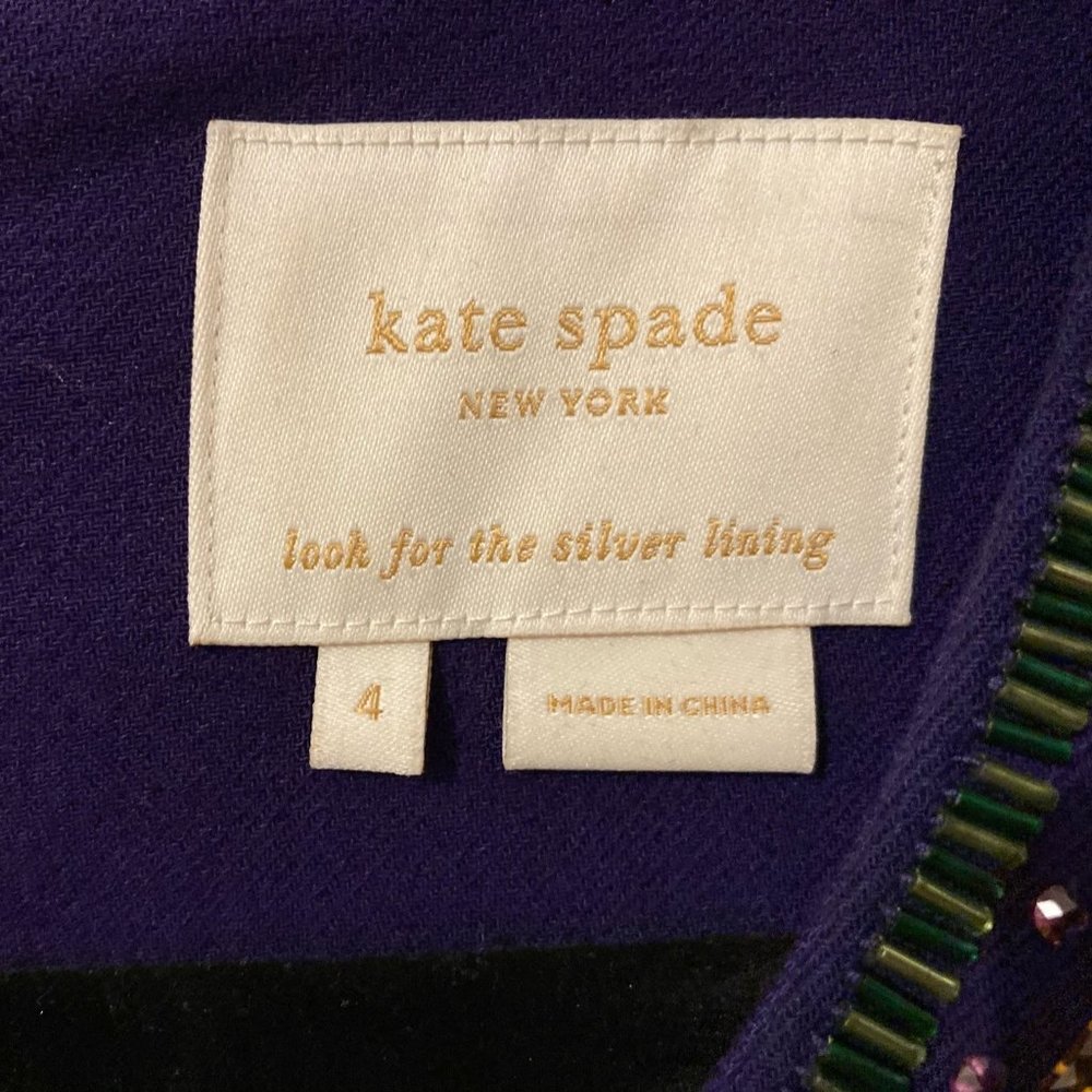 Sale! Kate Spade Purple Jeweled Shift Dress - Sz 4 - Picture 8 of 8